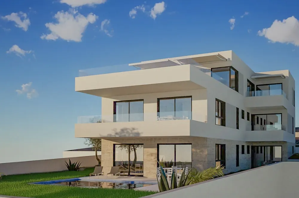 KITZIMMO-Grundstück mit Meerblick & Baugenehmigung für ein Apartmenthaus - Immobilien Kroatien.